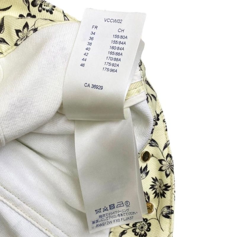 Louis Vuitton Denim Jacket Flja37fx0 Size 34 Yellow Flower Rw212w Fx0 Flja37