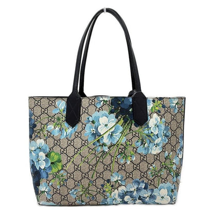 Gucci Tote Bag GG Blooms 372613 Light Blue X Beige X Multi Floral/reversible