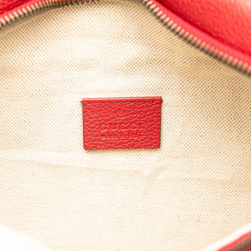 Gucci Logo Print Sherry Line Waist Bag Body Bag 530412 Red Leather Ladies Gucci