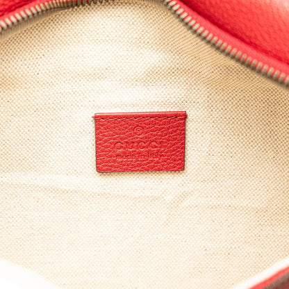 Gucci Logo Print Sherry Line Waist Bag Body Bag 530412 Red Leather Ladies Gucci