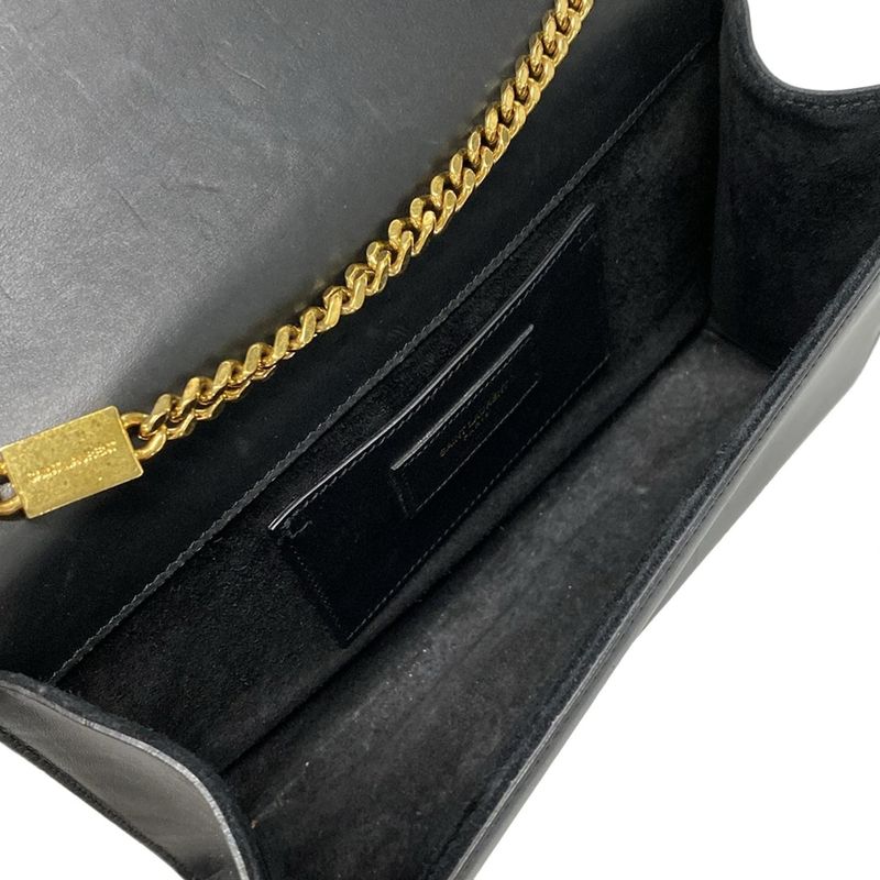 Saint Laurent Paris Kate Medium 354119 Black Chain Shoulder/tassel Leather