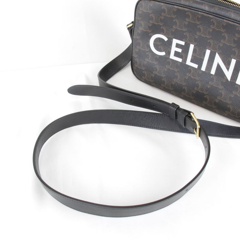 Celine Triomphe Medium Messenger Bag Shoulder Bag Ladies Brown High Brand