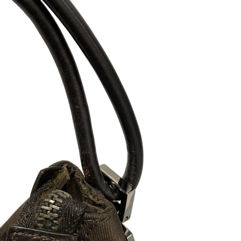 Gucci Handbag GG Pattern 13730 Dark Brown And Black Leather