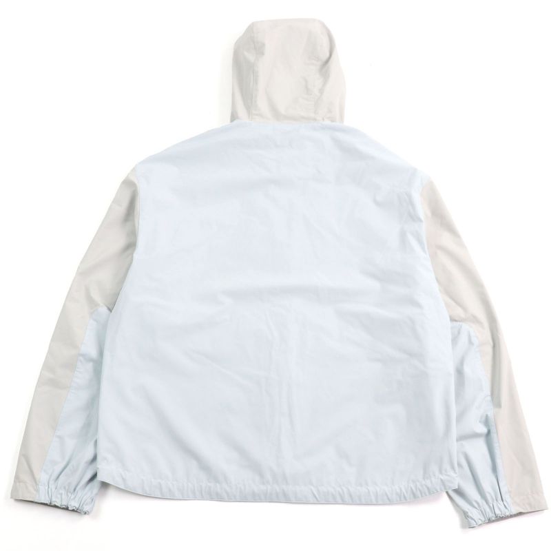 Hermes 24SS Bicolor Hooded Double Zip Nylon Jacket Blouson Light Gray Light