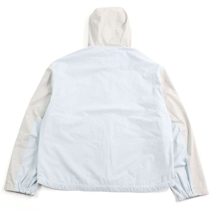 Hermes 24SS Bicolor Hooded Double Zip Nylon Jacket Blouson Light Gray Light