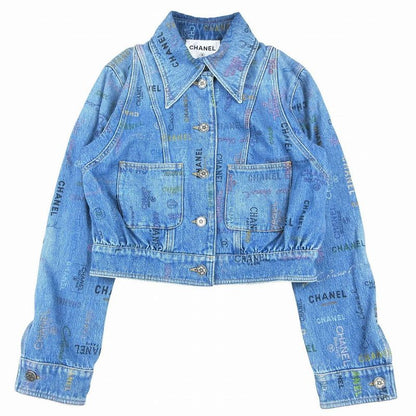 Chanel Coco Chanel 22p Logo Print Coco Mark Denim Jacket G Jean Outerwear