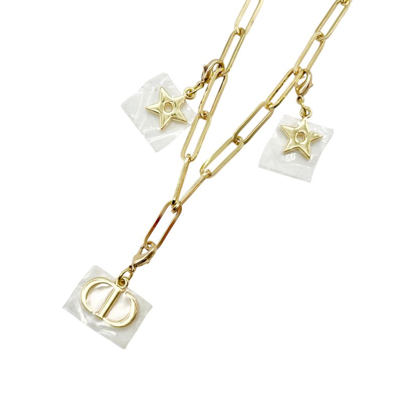 Christian DIOR Beauty Charm Logo Key Holder Charm Gold Unisex Star