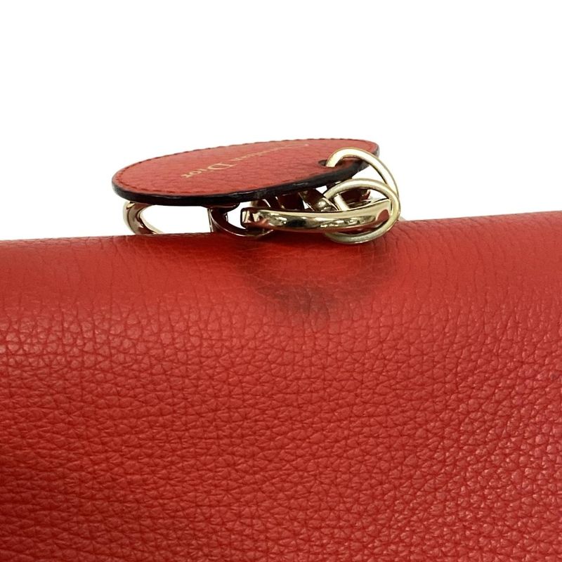 Dior/christian Dior Handbag Bedior Red Leather