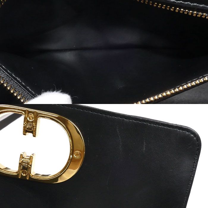 Christian DIOR Caro Medium Cannage Chain Shoulder Bag Black M9242uwhc_m900