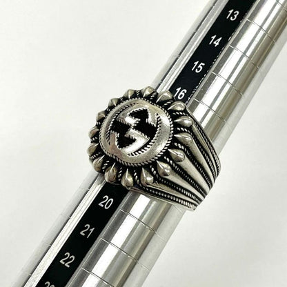 Gucci Interlocking G Silver Ring 18 (actual Size 18.5) Made In Italy