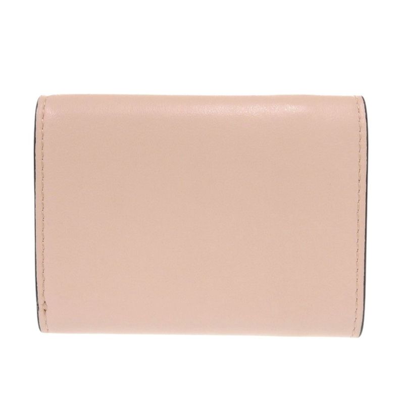 Fendi Roma Micro 8m0395 Leather Pink Trifold Wallet 0377 Fendi