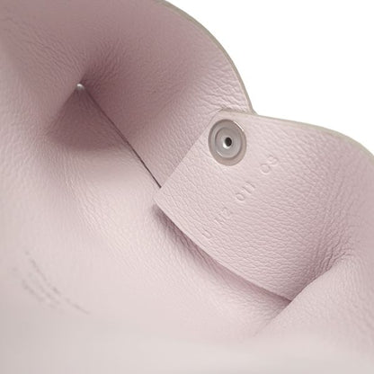 Hermes Card Case Calvi Evercolor Mauve Pale Silver Hardware U Engraved [box