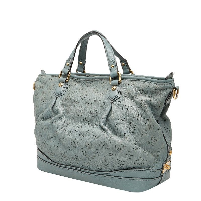 Louis Vuitton Monogram Mahina Stella PM Handbag Shoulder Bag 2WAY M93176 Blue