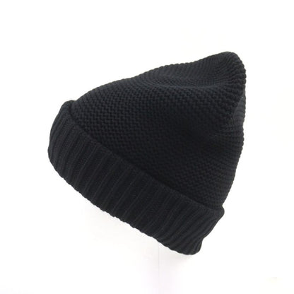 Hermes 100% Cashmere Sheepskin Leather Knit Hat With Logo Tag Beanie Knit Cap