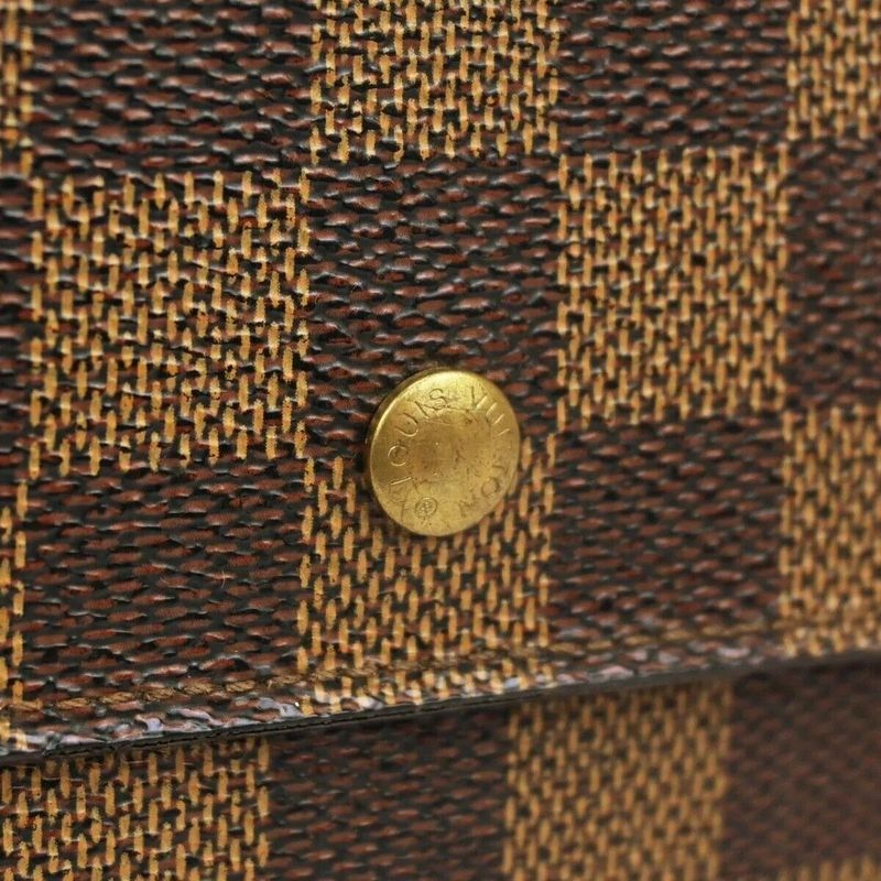 Louis Vuitton Long Wallet Damier Ebène Portefeuille International 09bs120