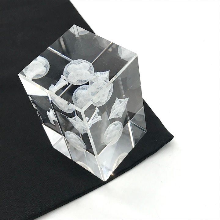 Louis Vuitton Monogram Crystal Paperweight Object Clear Figurine 