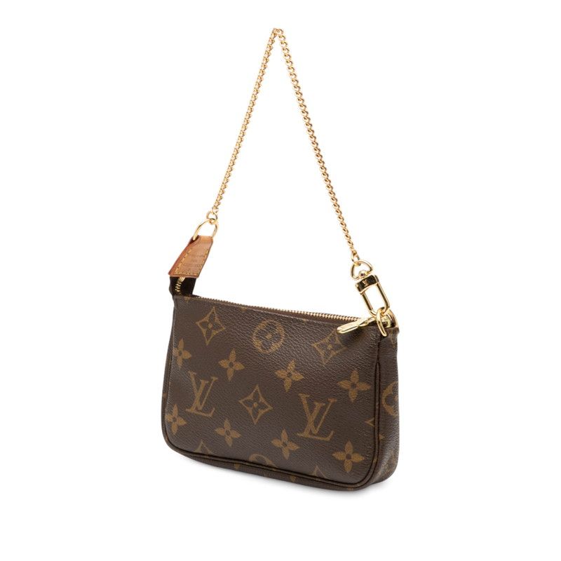 Louis Vuitton Monogram Accessoire Pouch Mini Handbag M58009 Brown PVC Leather