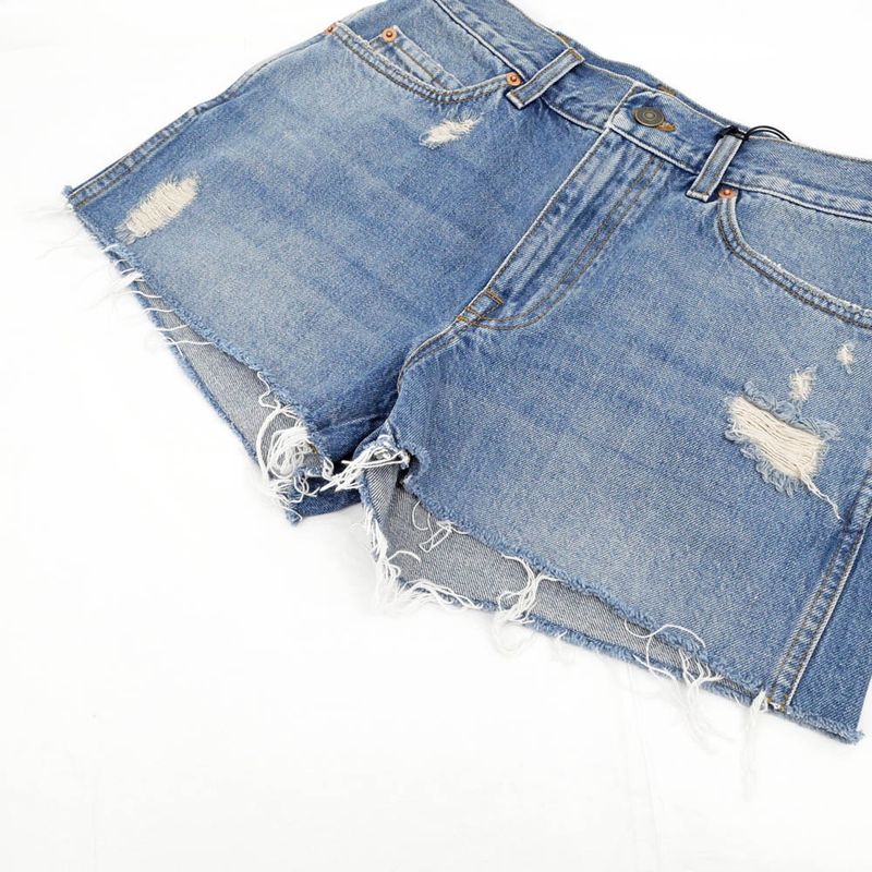 Gucci Denim Shorts Paint 26 Blue Cotton Ladies Apparel Women's Clothes