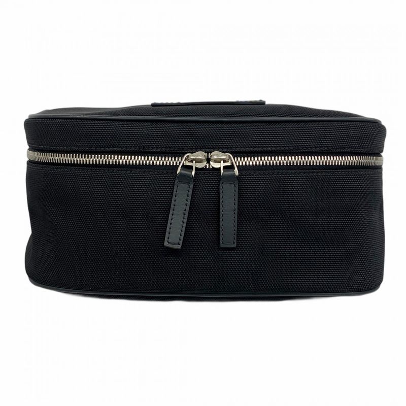 Gucci Waist Bag Sherry Line 630920 Nylon Black Silver Hardware Men Women Unisex