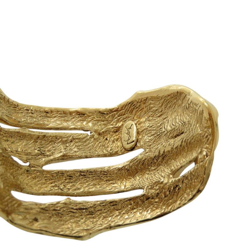 Yves Saint Laurent Vintage Metal Gold Bangle Bracelet Accessory 0815 YVES Saint