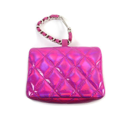 CHANEL Years Gift 2023 Coco Mark Hardware Attached Matelasse Enamel Pouch Neon