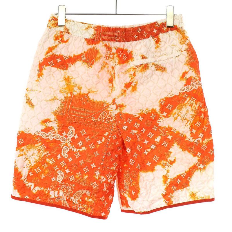 Louis Vuitton Monogram Bandana Nylon Track Shorts Rm222m Nw1 Hnp15w Orange S