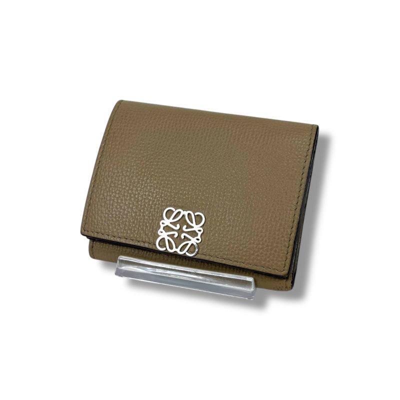 Loewe Trifold Wallet Vertical Wallet Trifold Wallet Sand Glaze Compact Wallet