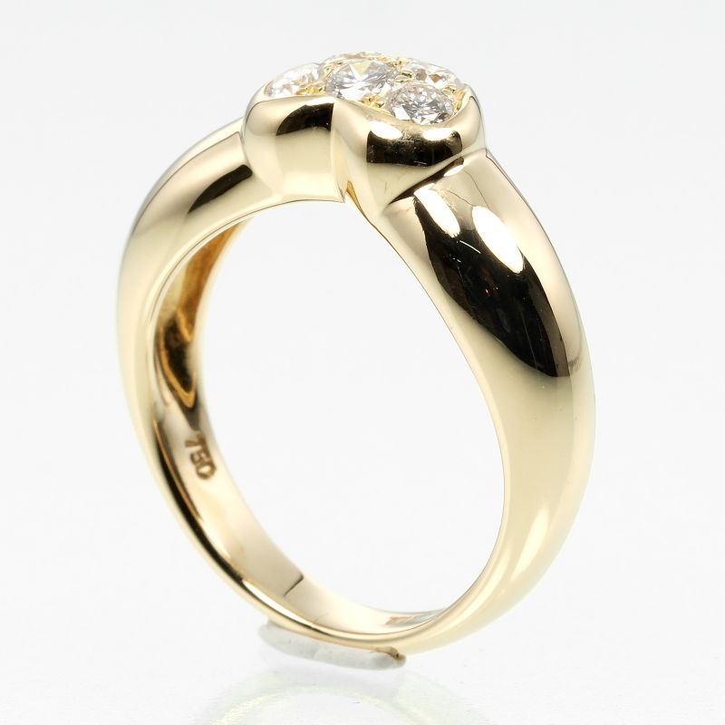 Tiffany & Co Pave Heart 18K Yellow Gold And Diamonds #7 Ladies 4g Ring