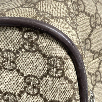 Gucci Boston Bag GG Supreme 108793 Beige X Dark Brown Leather