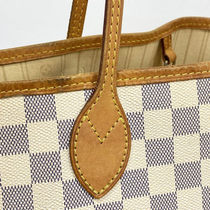 Louis Vuitton Tote Bag Damier Azure Neverfull MM N51107 White Ladies