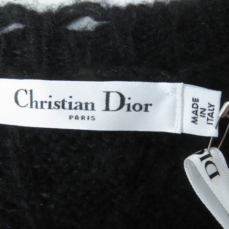 Christian DIOR 244t61am144 Alpaca Silk BEE Embroidery Cable Knit Sleeveless