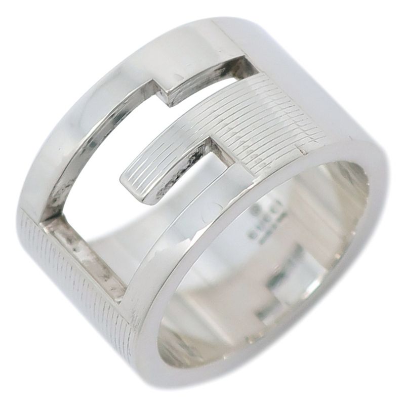 Gucci Branded G Wide Silver 925 Size 11 Ladies 11.6g Ring