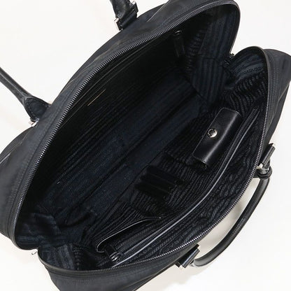 Prada Business Bag Va0702 Briefcase Nylon Saffiano Leather Men's