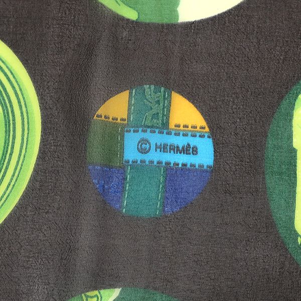 Hermes Shawl Rectangle Silk Brown and Green [box