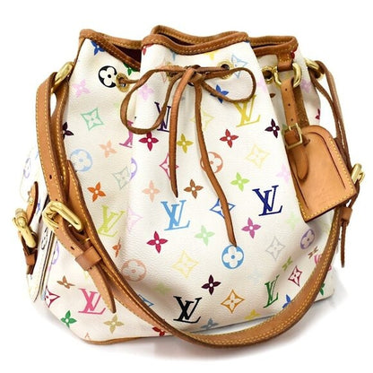 Louis Vuitton Multicolor Petit Noe Monogram Bucket Shoulder Bag White