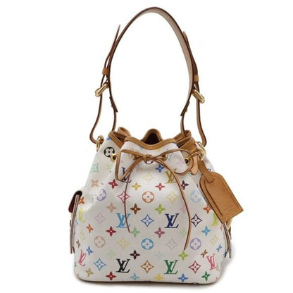 Louis Vuitton Multicolor Petit Noe Monogram Bucket Shoulder Bag White