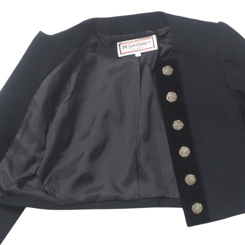 YVES Saint Laurent Yves Saint Laurent Vintage Jacket Size S No Collar Jacket