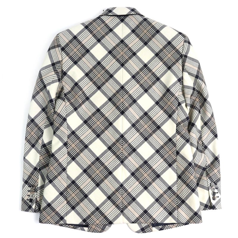 DIOR Christian DIOR Homme 22AW 293c284a5572 100% Wool Checked Peaked Lapel Single Tailored