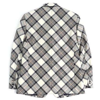 DIOR Christian DIOR Homme 22AW 293c284a5572 100% Wool Checked Peaked Lapel Single Tailored