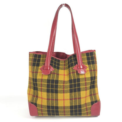 Hermes Shoulder Bag Gallop Check Wool Red
