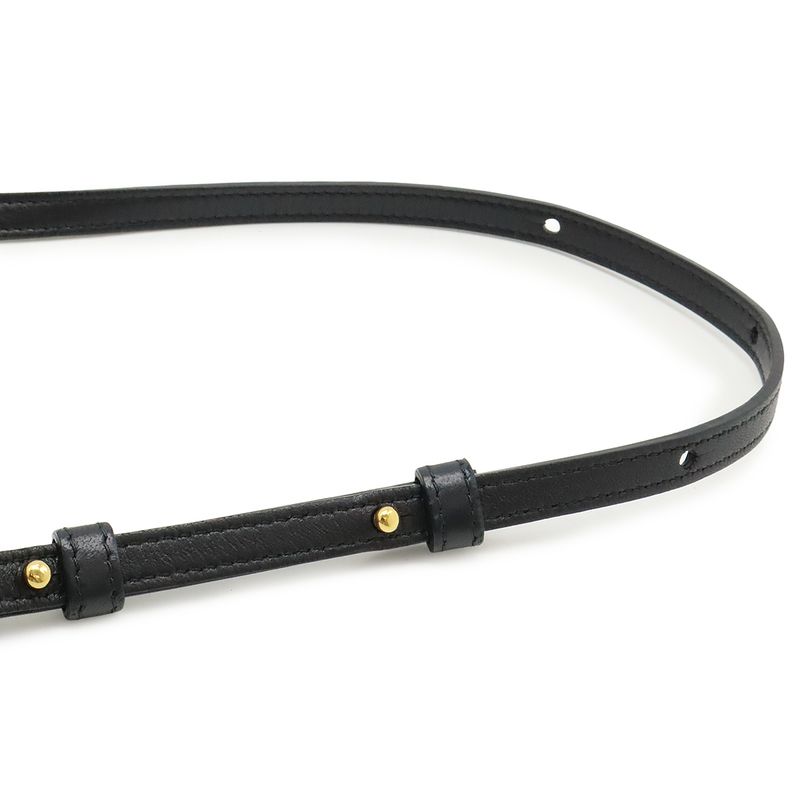 Celine Trio Small Shoulder Bag Shoulder Pouch Pochette Crossbody Leather Black