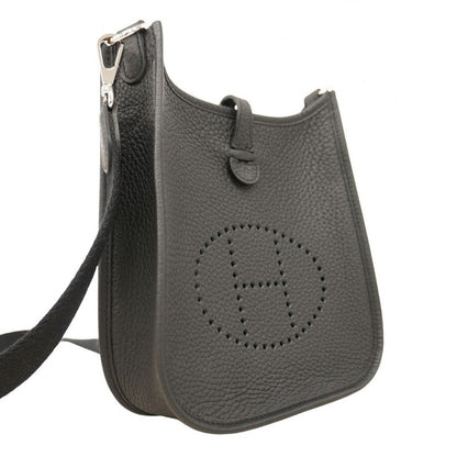 Hermes Shoulder Bag Evelyn TPM Taurillon Cles Mance Black Silver Hardware K