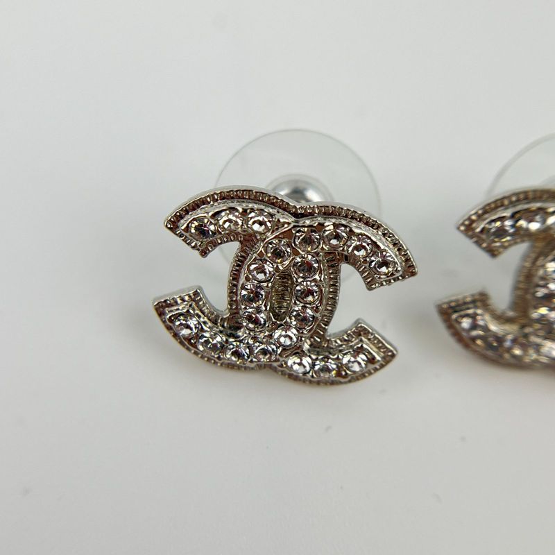 Chanel Coco Mark Accessories Earrings Silver A12V Vintage Ladies