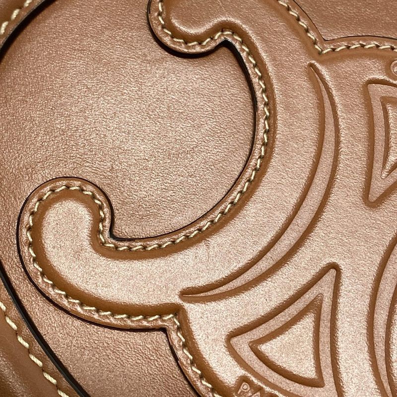 Celine Shoulder Bag Crossbody Oval Purse Cuir Triomphe Tan (brown) Mini Bag