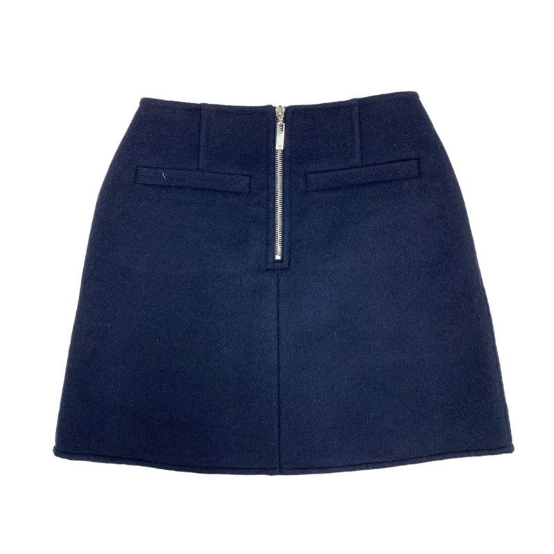 Louis Vuitton Monogram Skirt Navy Silver Zip