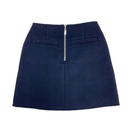 Louis Vuitton Monogram Skirt Navy Silver Zip