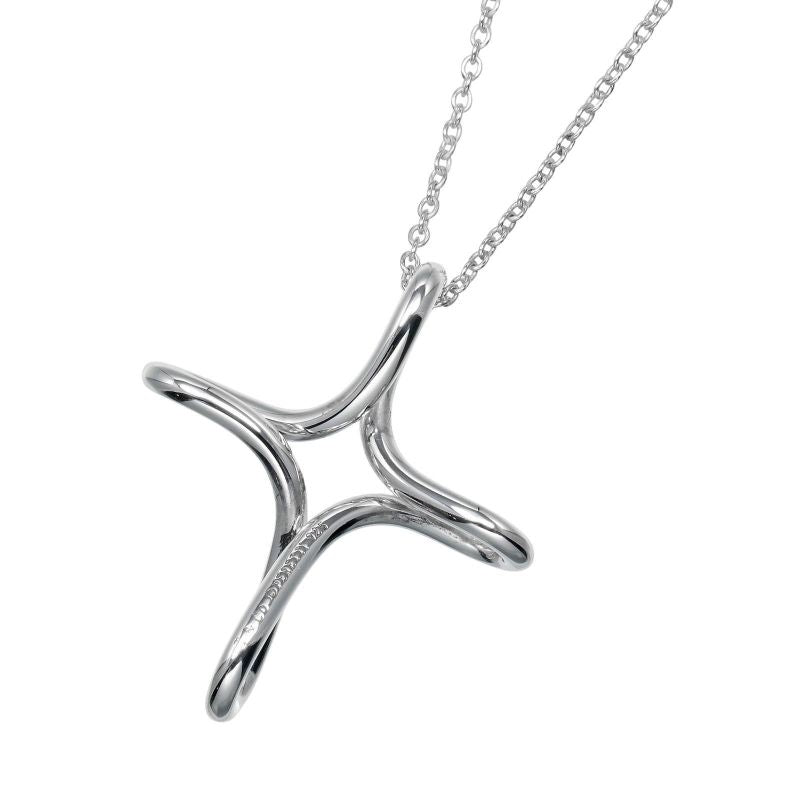 Tiffany & Co Open Cross Silver 925 Ladies 3.28g Necklace