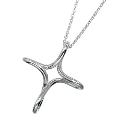 Tiffany & Co Open Cross Silver 925 Ladies 3.28g Necklace