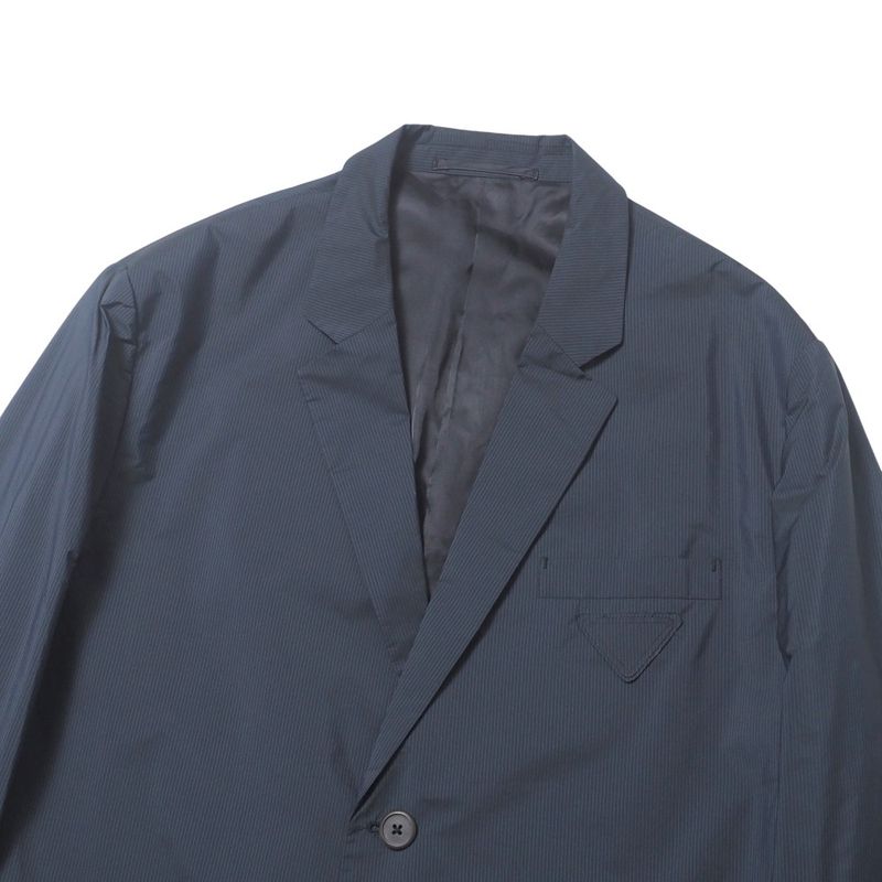 Prada G8240 Tailored Jacket Size 54R Stripe 2B Bleather Single Jacket Triangular