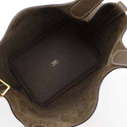 Hermes Picotin Lock 18 PM Taurillon Clemence Etoupe Gold Hardware U Ladies
